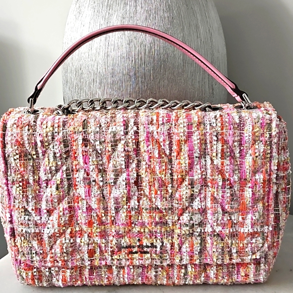 Kate Spade Pink and Orange Tweed Crossbody Bag